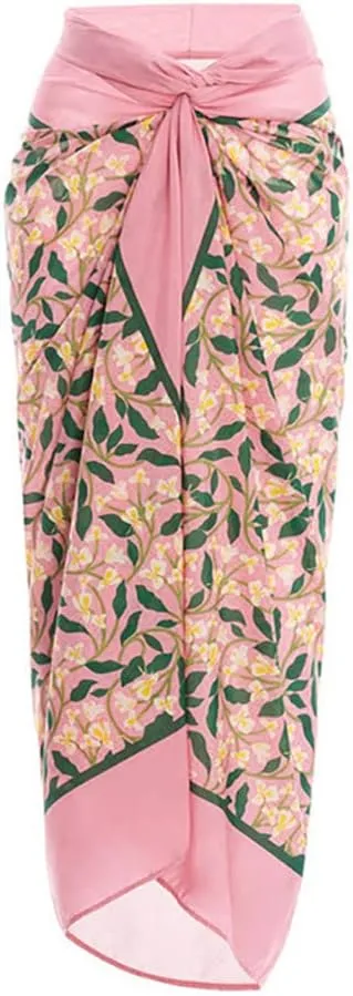 One Piece Swimsuit with Cover Up Set Tummy Control Floral Print Bikini Set Two Piece Beachwear Bathing Suit