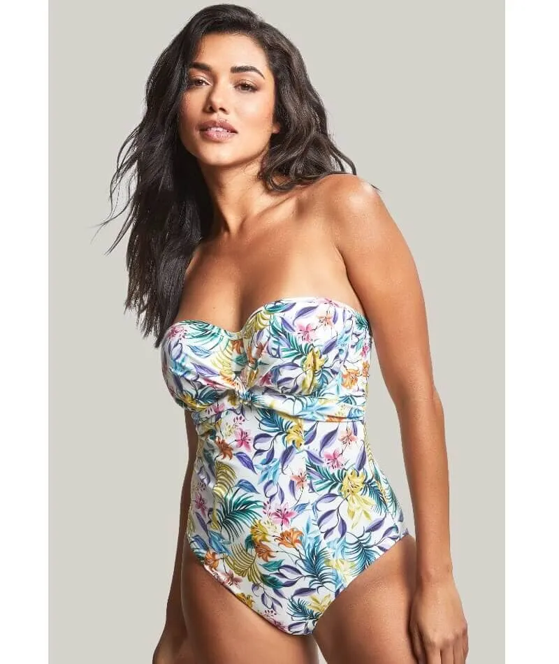 Panache Swimwear Botanical Padded Bandeau One Piece Swimsuit - Floral