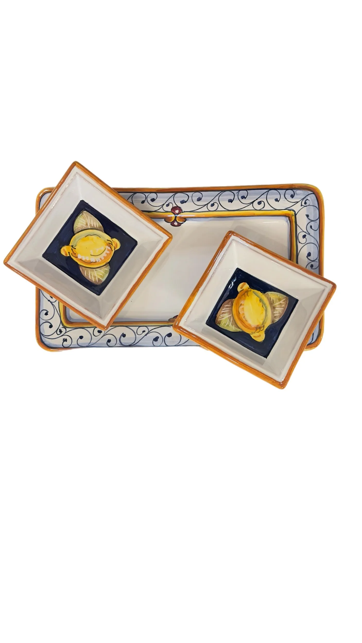 Pia Lemon Rectangular Serving 3-Piece Appetizer Set