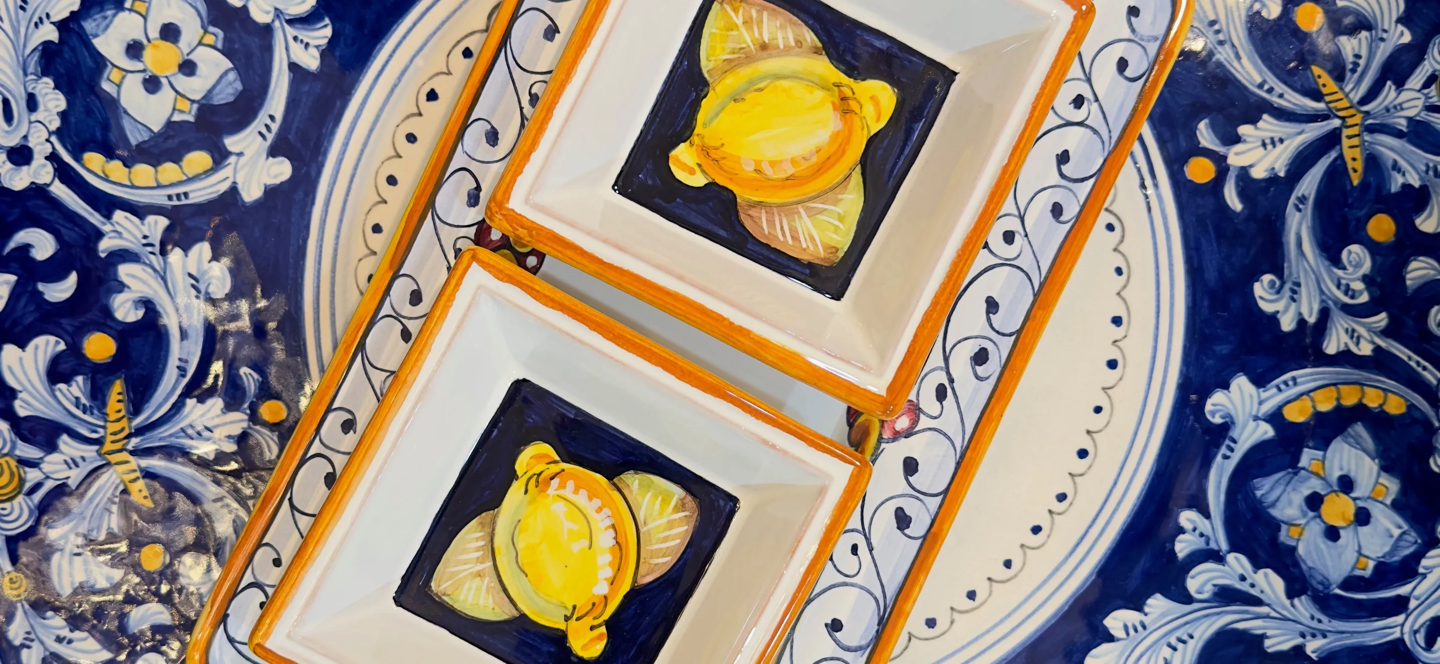 Pia Lemon Rectangular Serving 3-Piece Appetizer Set