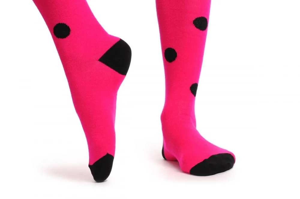 Pink Polka Dot With Black Bow Warm Cotton