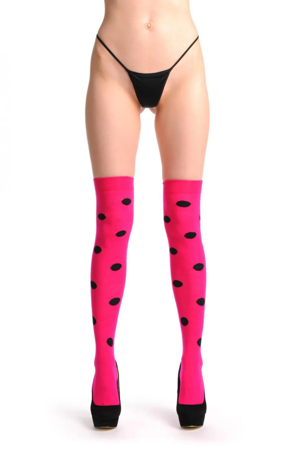 Pink Polka Dot With Black Bow Warm Cotton