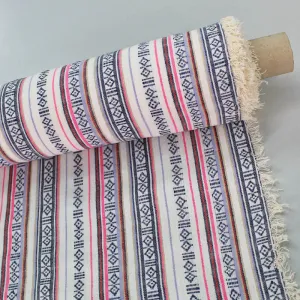 Polyester Colourwoven Stripe - White