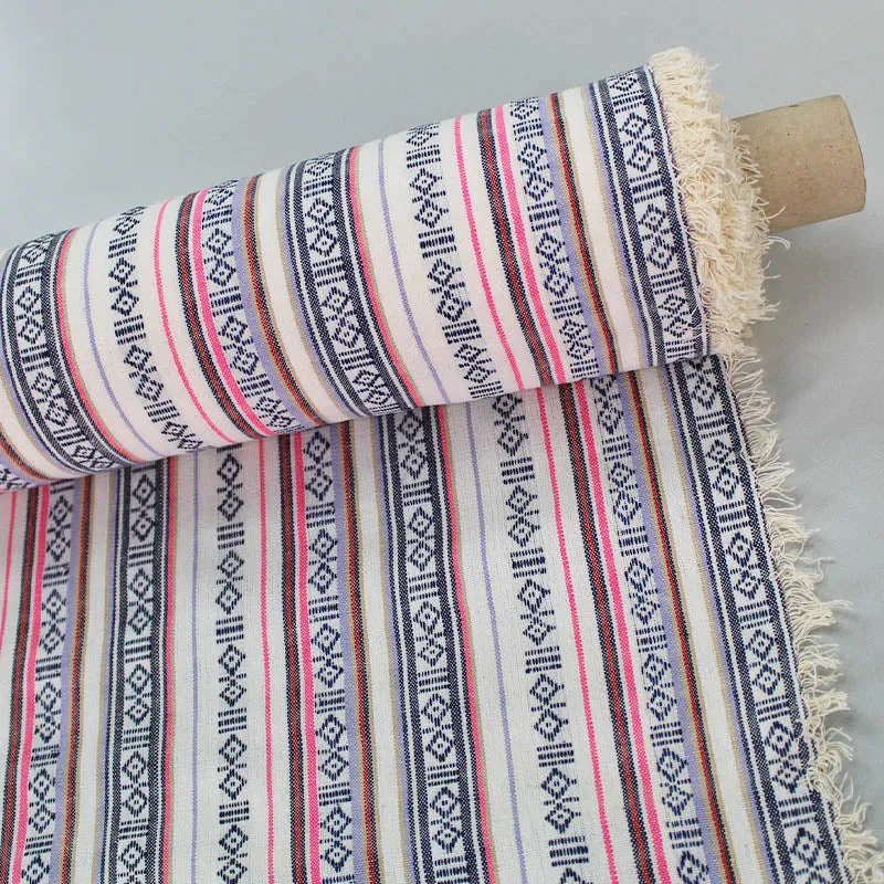 Polyester Colourwoven Stripe - White
