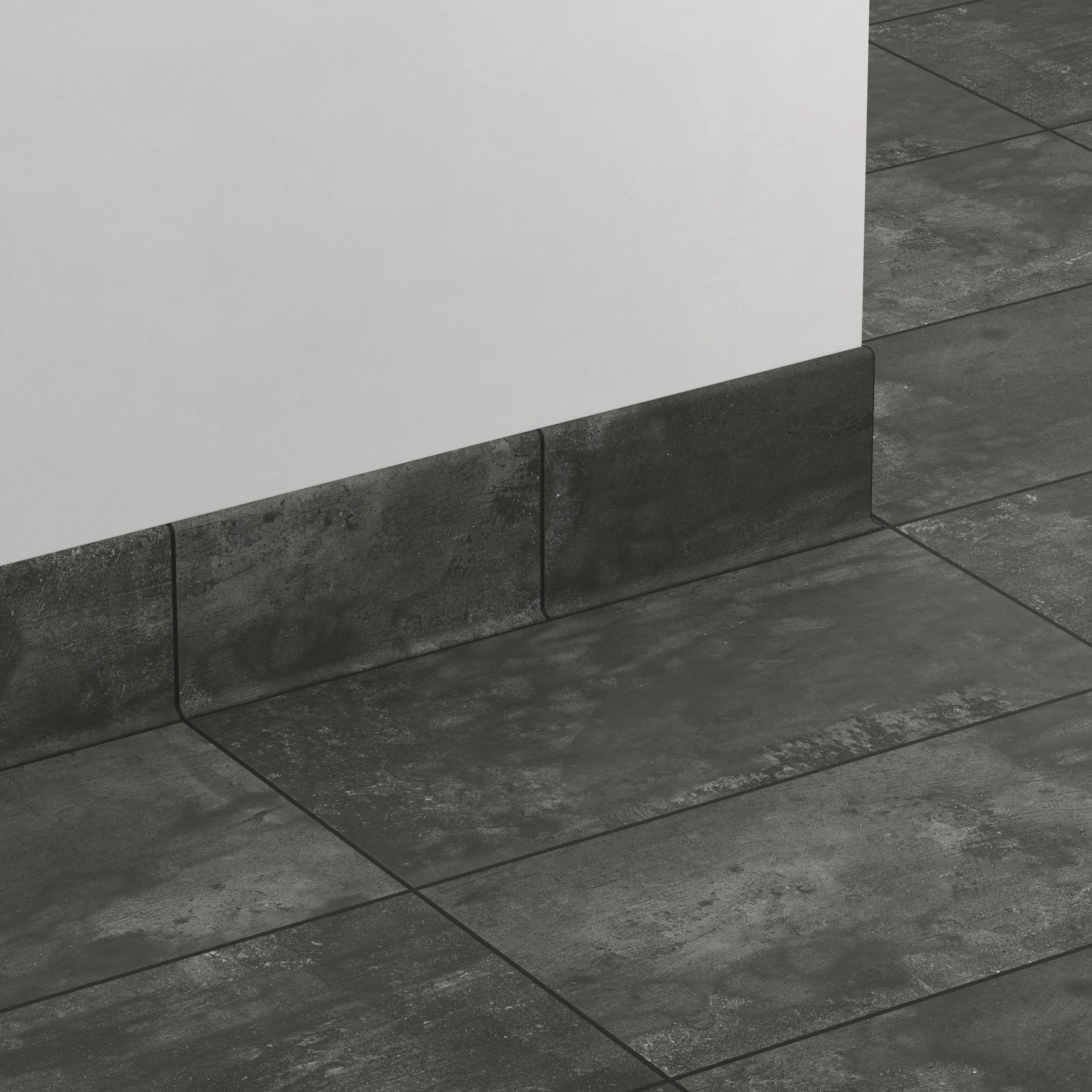 Ramsey 6x12 Matte Porcelain Cove Base Tile in Coal