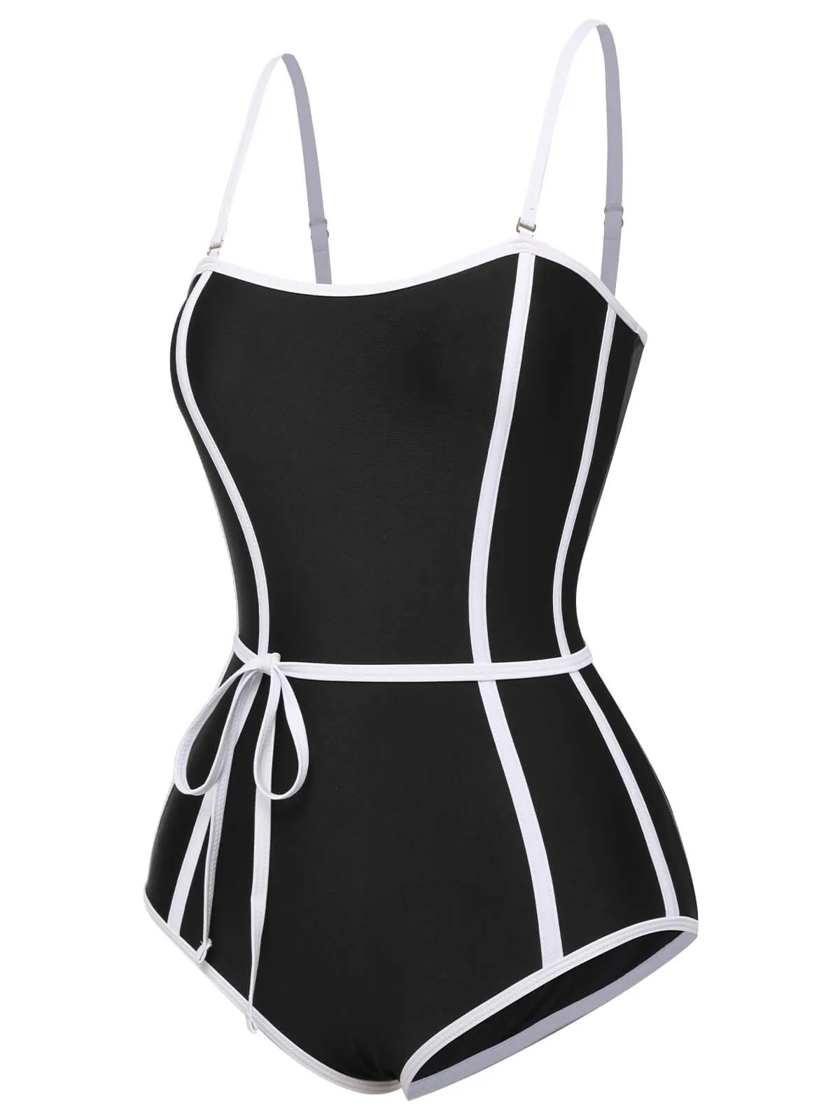 Red 1960s Lined Sling One-Piece Swimsuit
