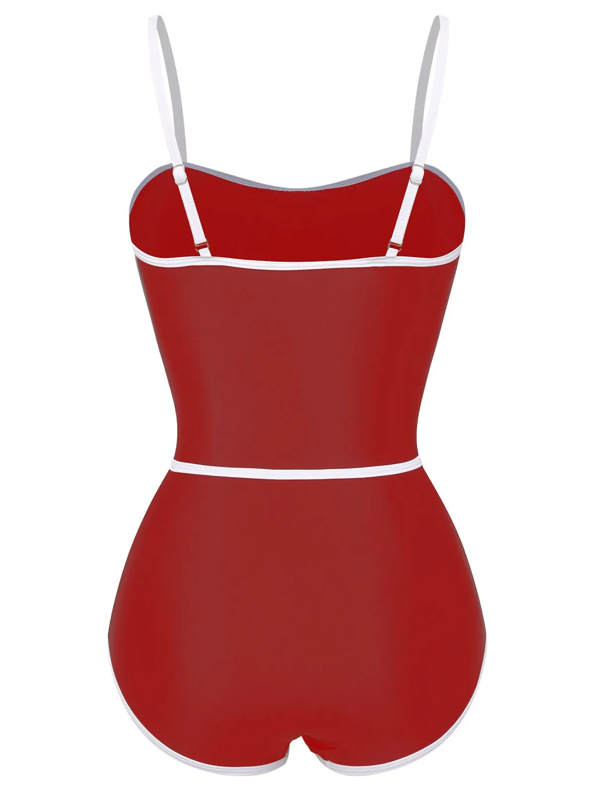 Red 1960s Lined Sling One-Piece Swimsuit