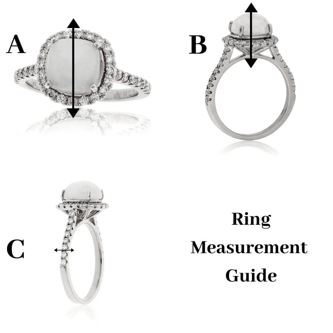 Red Emerald and Diamond Hidden Halo Style Ring