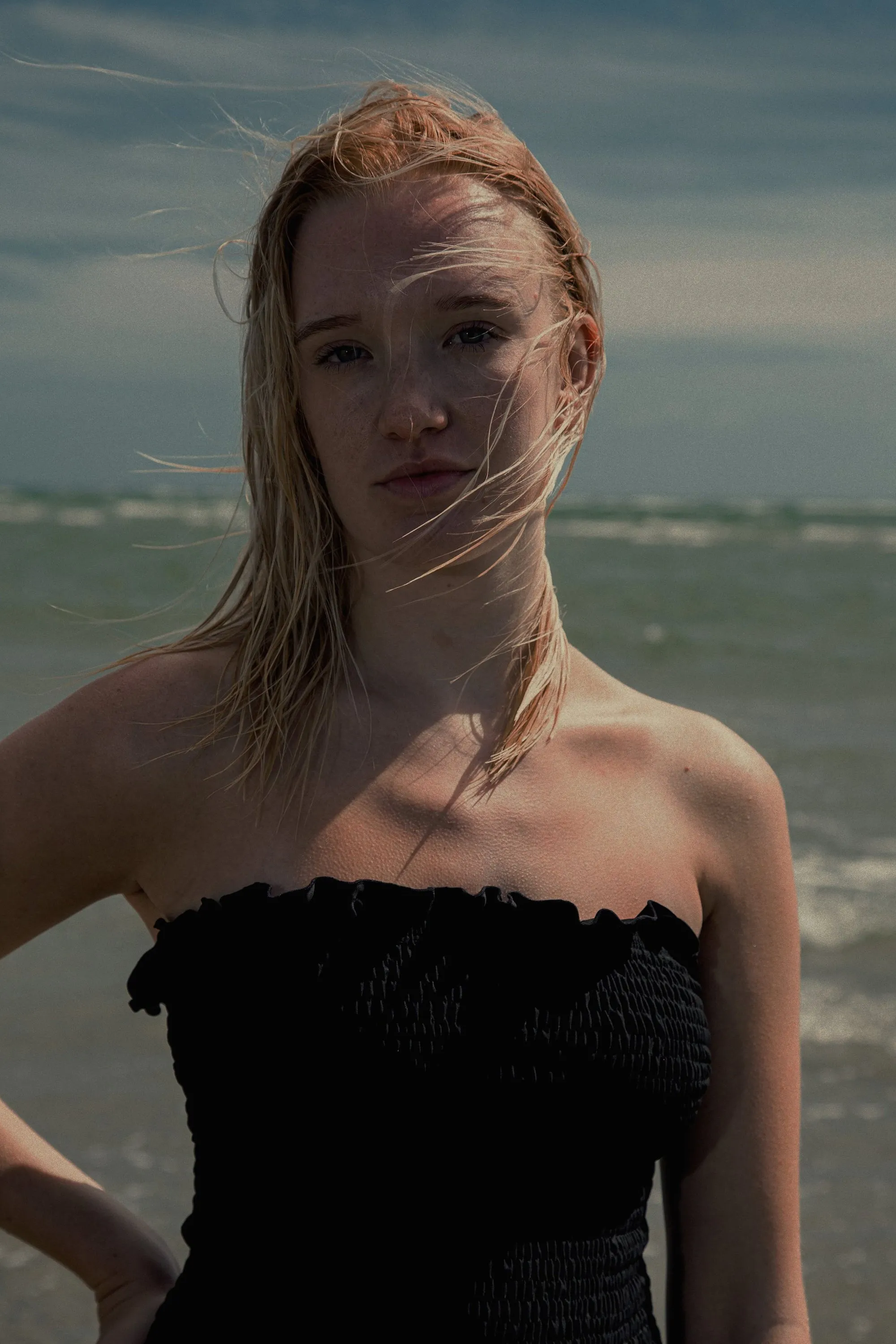 Rosalie Black Texture Bandeau One Piece