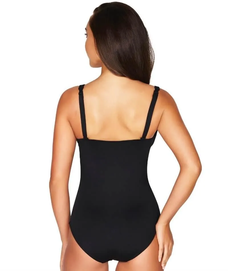 Sea Level Essentials Cross Front B-DD Cup One Piece Swimsuit - Black