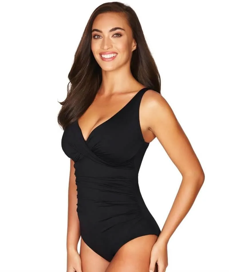 Sea Level Essentials Cross Front B-DD Cup One Piece Swimsuit - Black