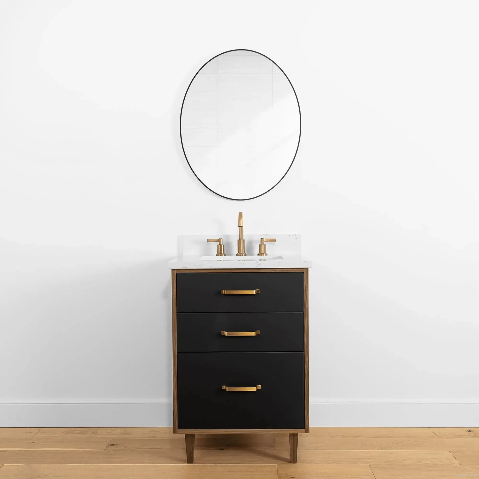Sidney 24" Matte Black Bathroom Vanity