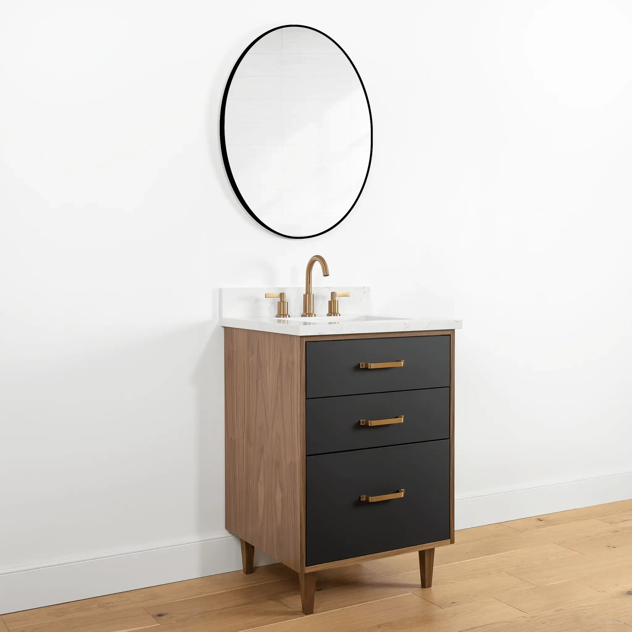 Sidney 24" Matte Black Bathroom Vanity