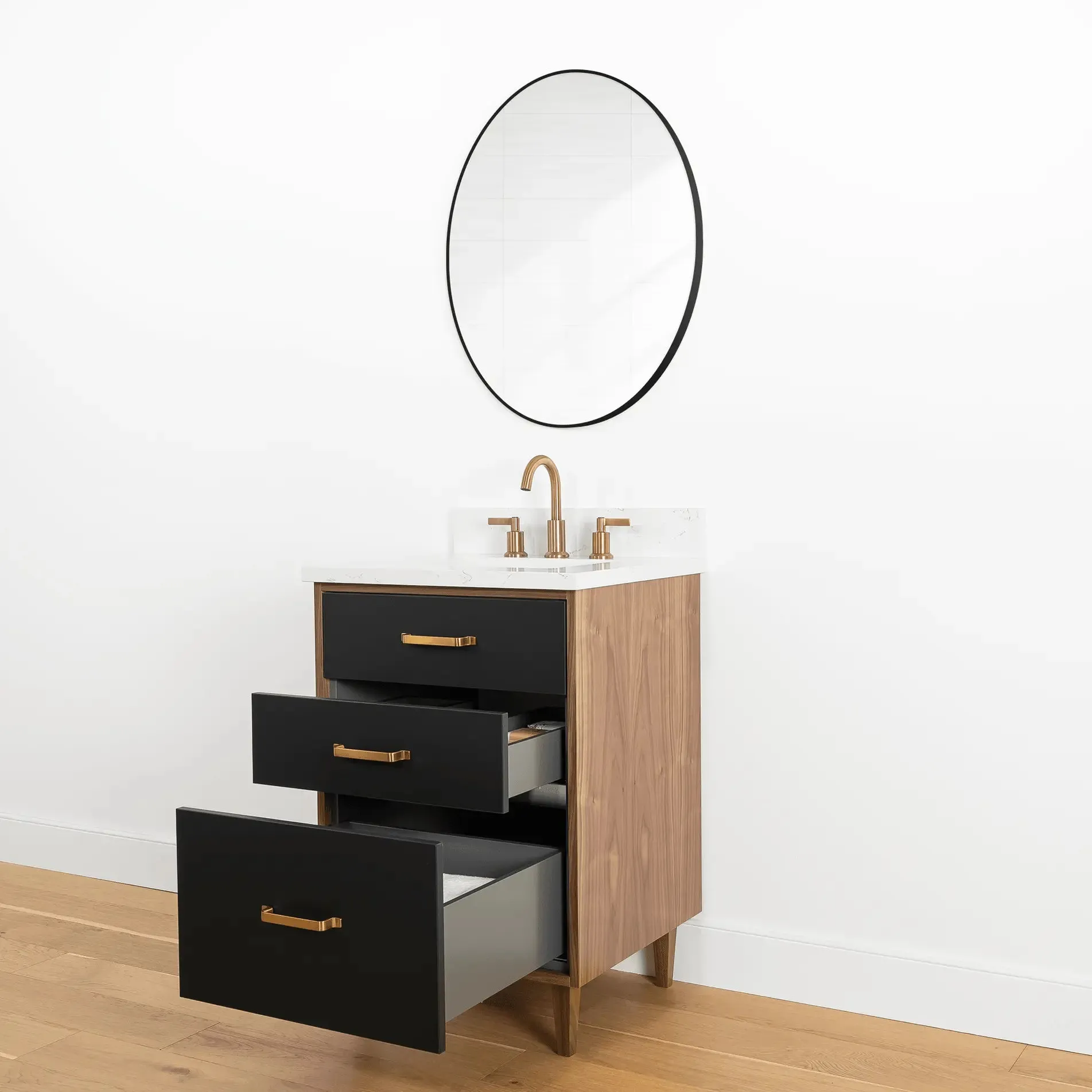 Sidney 24" Matte Black Bathroom Vanity