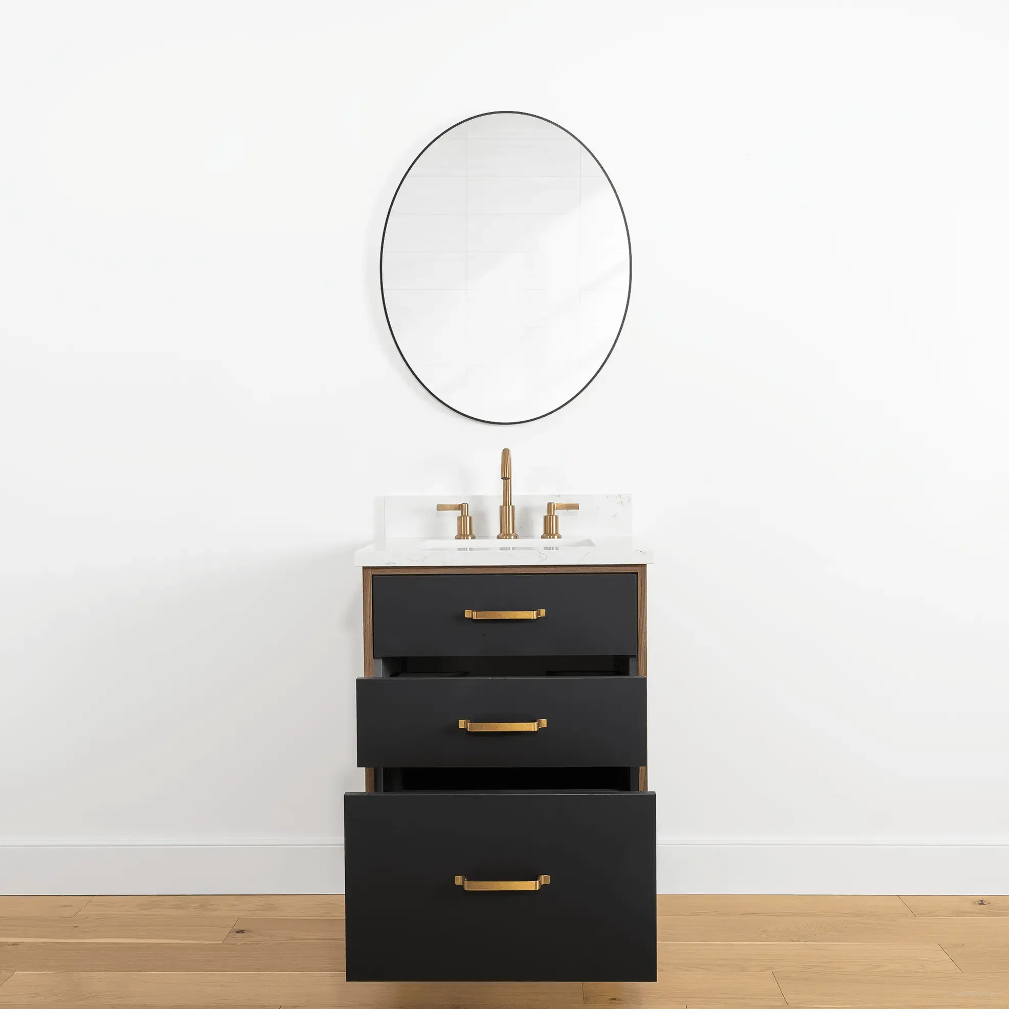 Sidney 24" Matte Black Bathroom Vanity