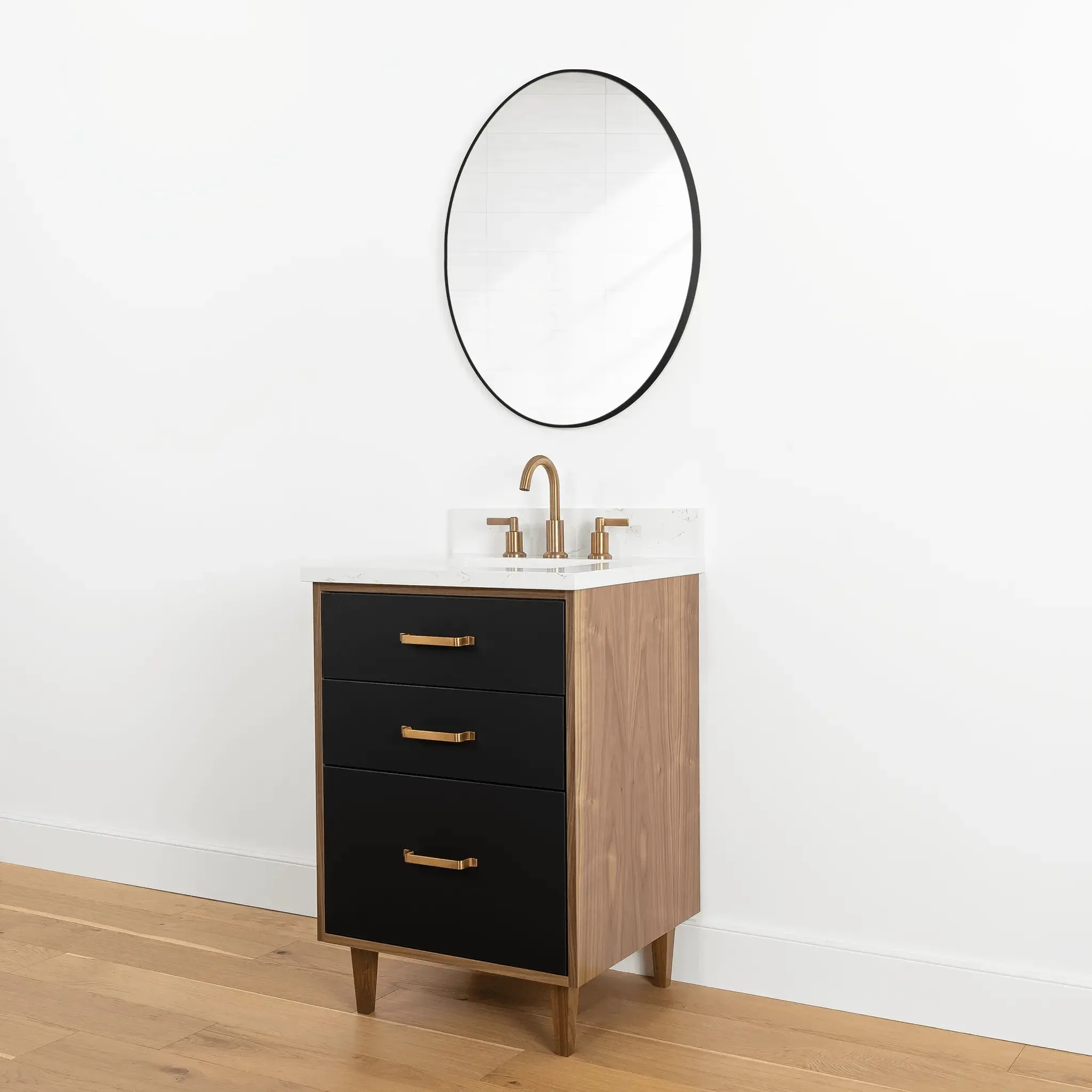 Sidney 24" Matte Black Bathroom Vanity