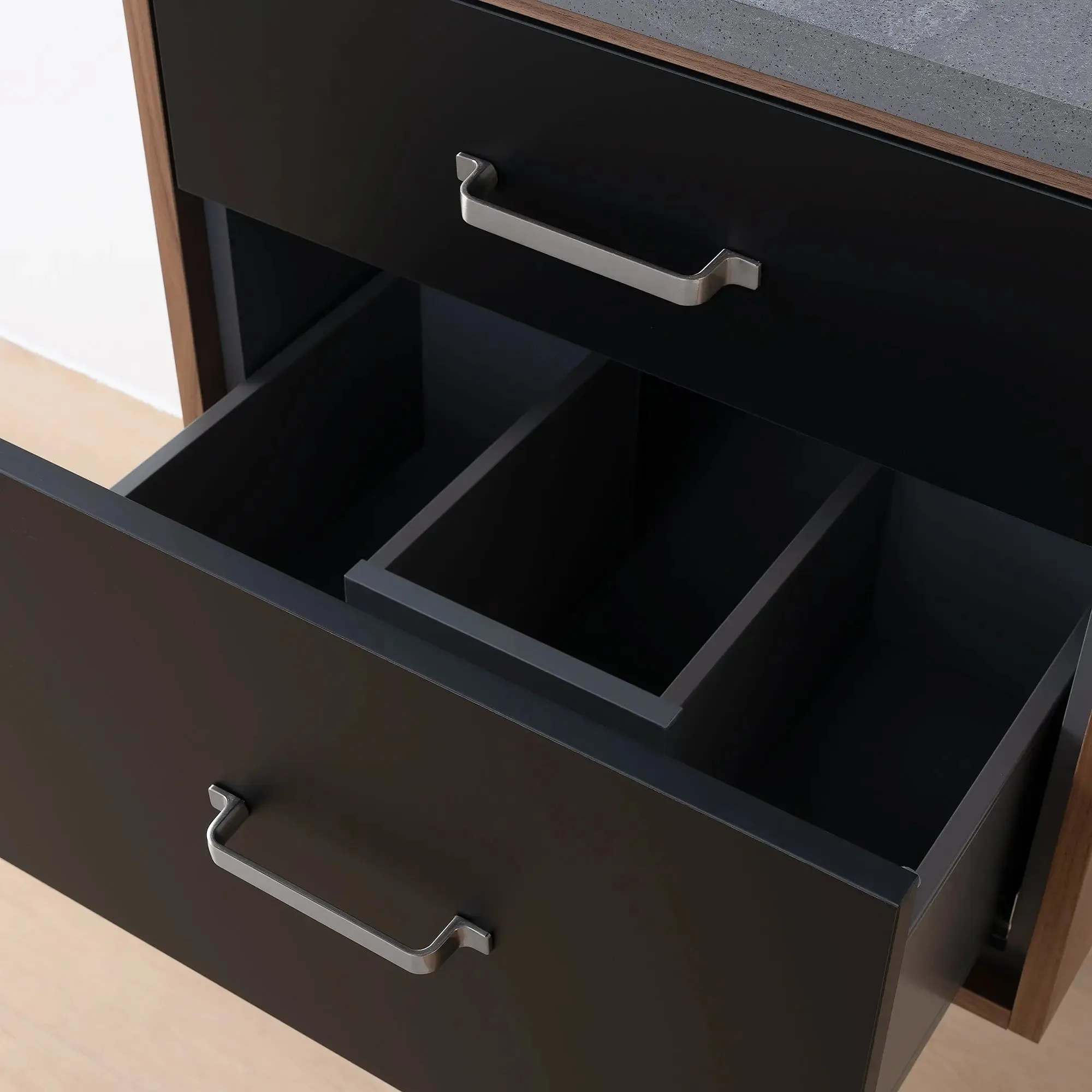 Sidney SLIM 24" Wall Mount Matte Black Bathroom Vanity
