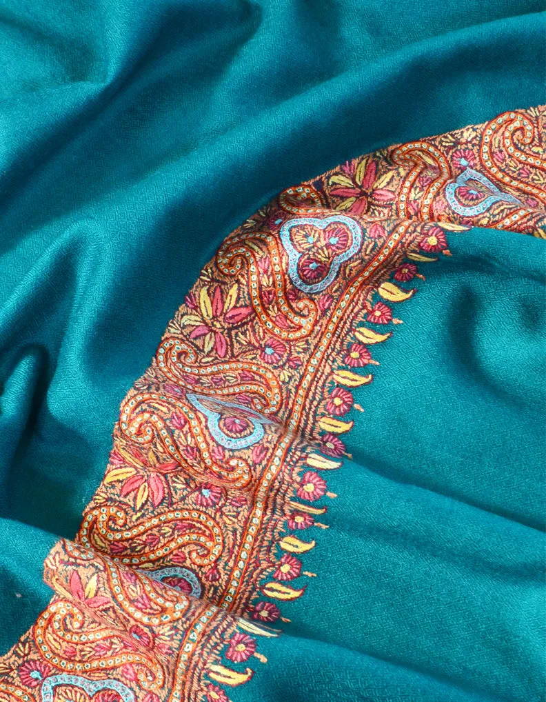 Sozni Embroidered Blue Shawl 5101