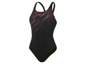 Speedo  HyperBoom Placement Muscleback Ladies Swimsuit (Black/Electric Pink/USA Charcoal)