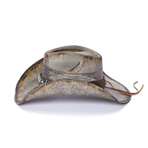 Stampede Straw Western Hat - The Teal Stone