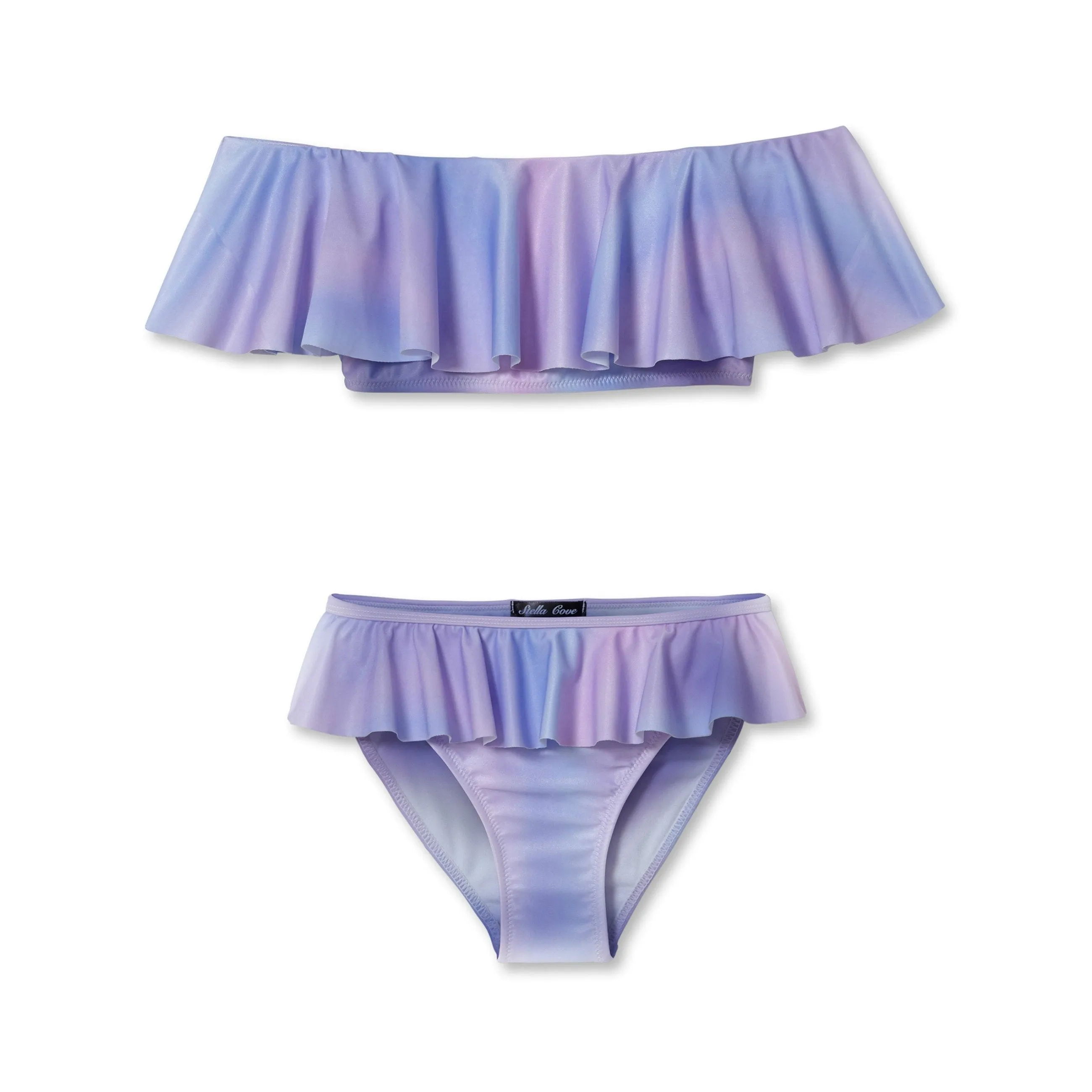 Stella Cove Purple & Pink Ombre Draped Two Piece Bikini