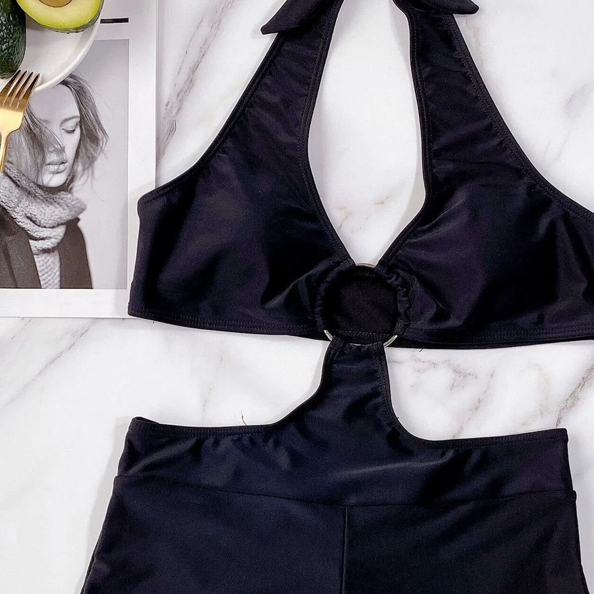Three-point Design One Piece Ring Swimsuits