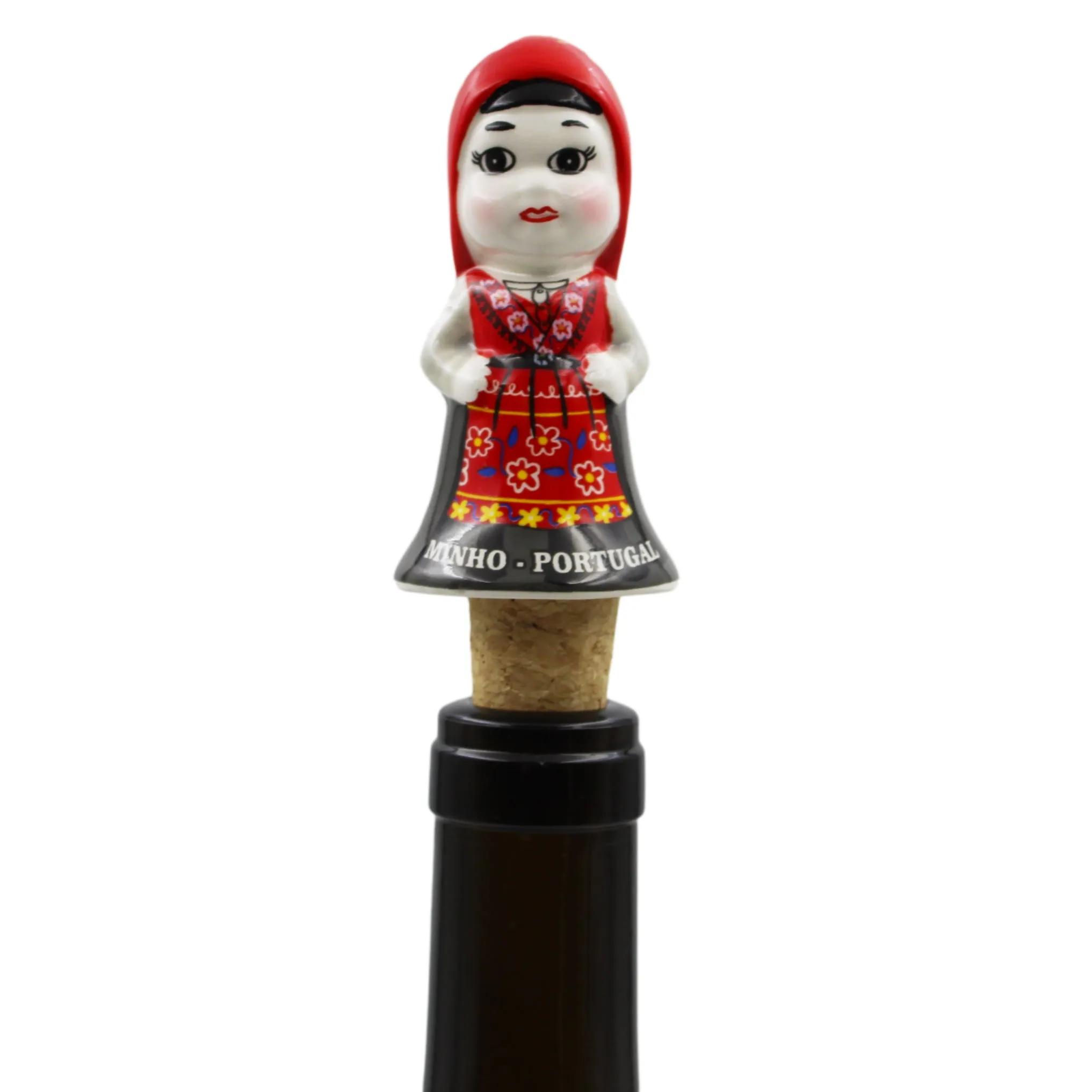 Traditional Minho Portugal Red Rancho Dancer Bottle Stopper