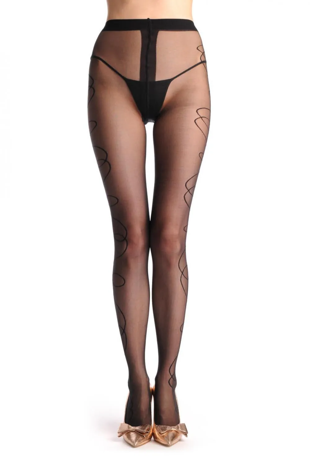 Transparent Black With Opaque Waved Side Line