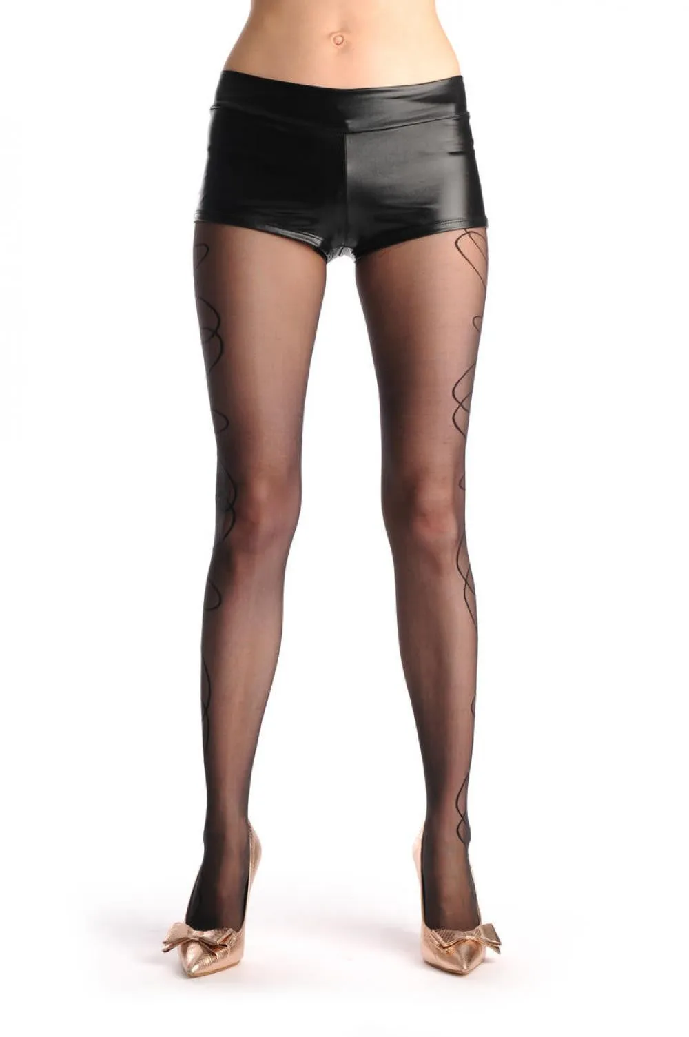 Transparent Black With Opaque Waved Side Line