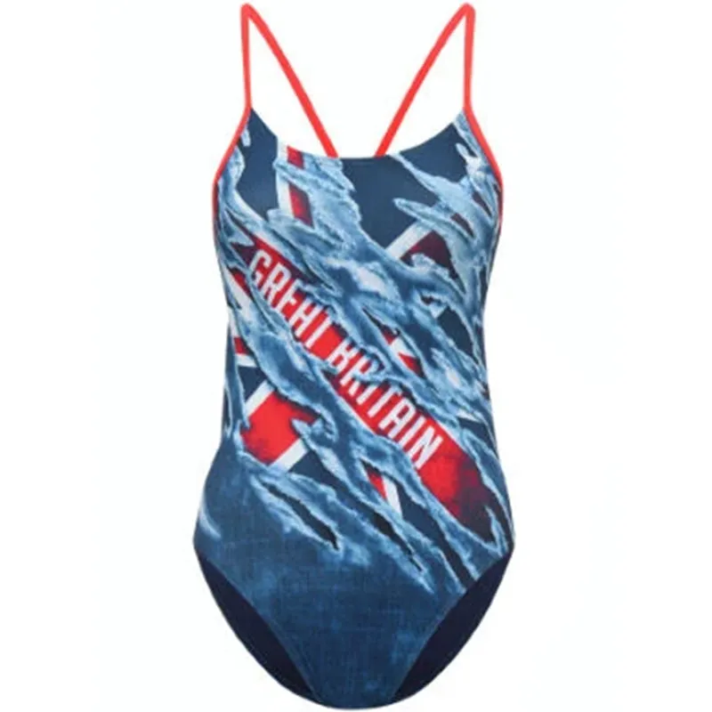 TYR - Great Britain Cutoutfit Ladies Swimsuit - Red/White/Blue