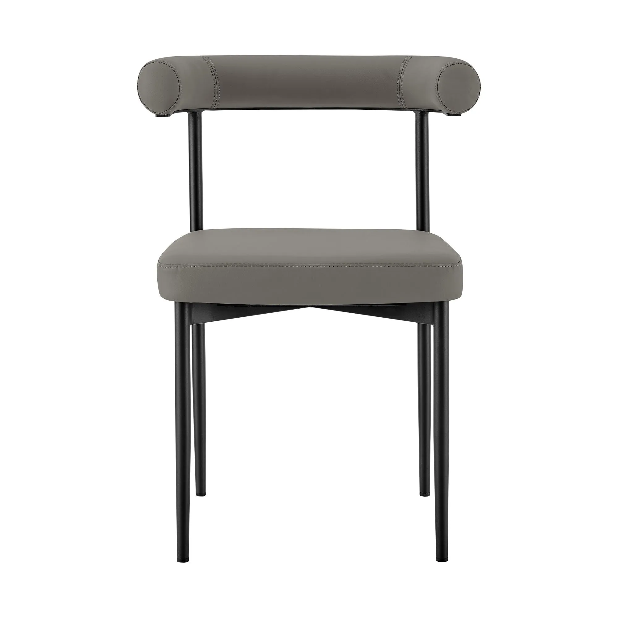 Veronica Shannon -Round Glass Dining Table Set - Matte Black Legs