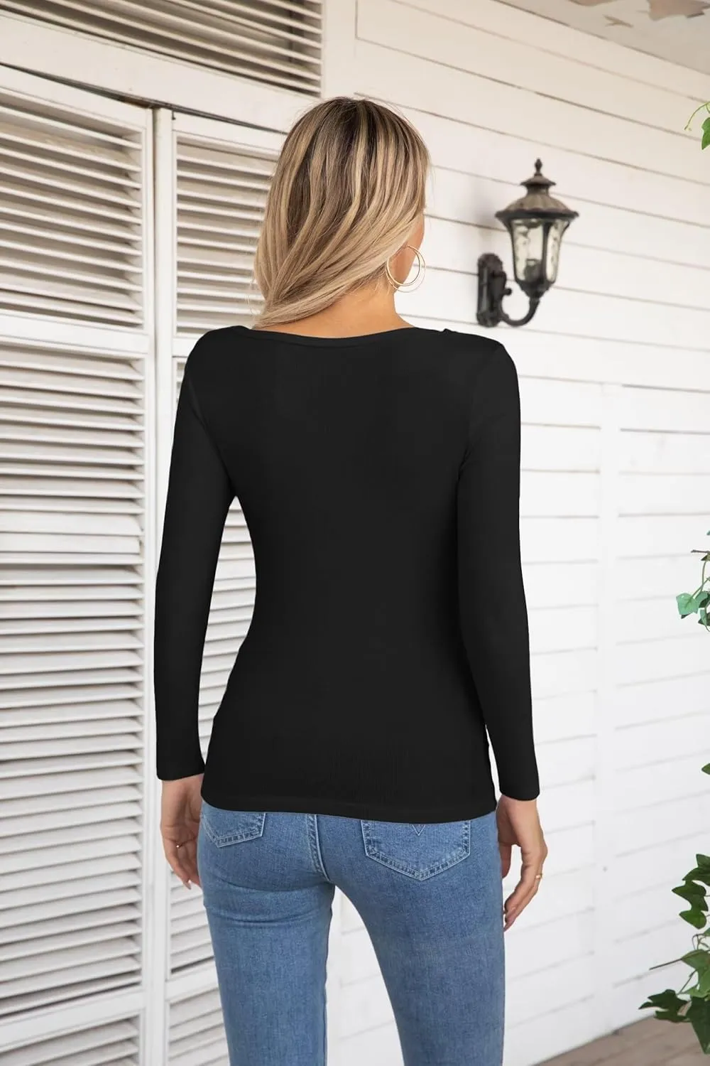 VICHYIE Womens Fashion Fall Clothes One Piece Cutout Tops Long Sleeve Ribbed Slim Fitted Shirts Tee Tshirts