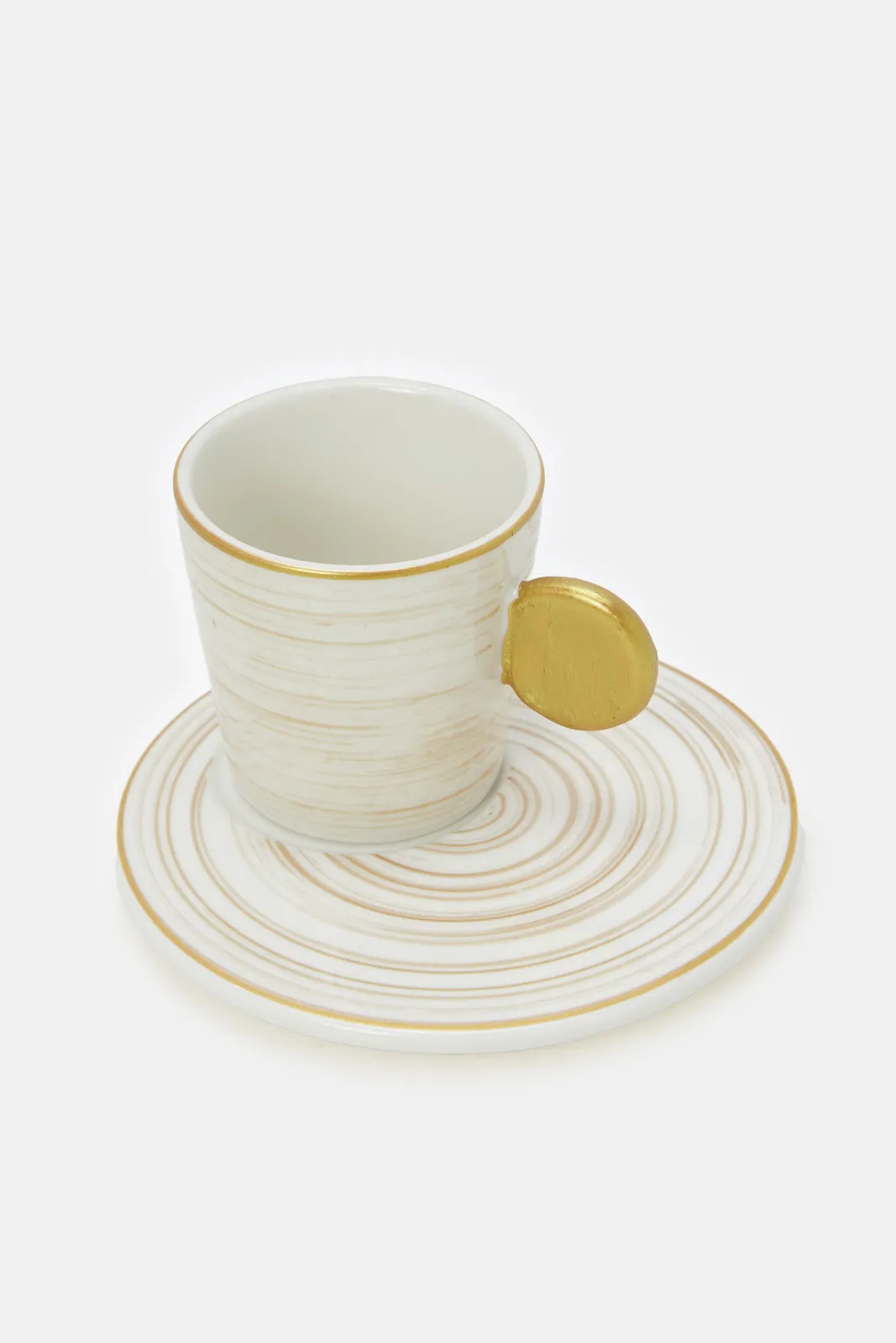 White And Gold Tea Set (12 Piece)