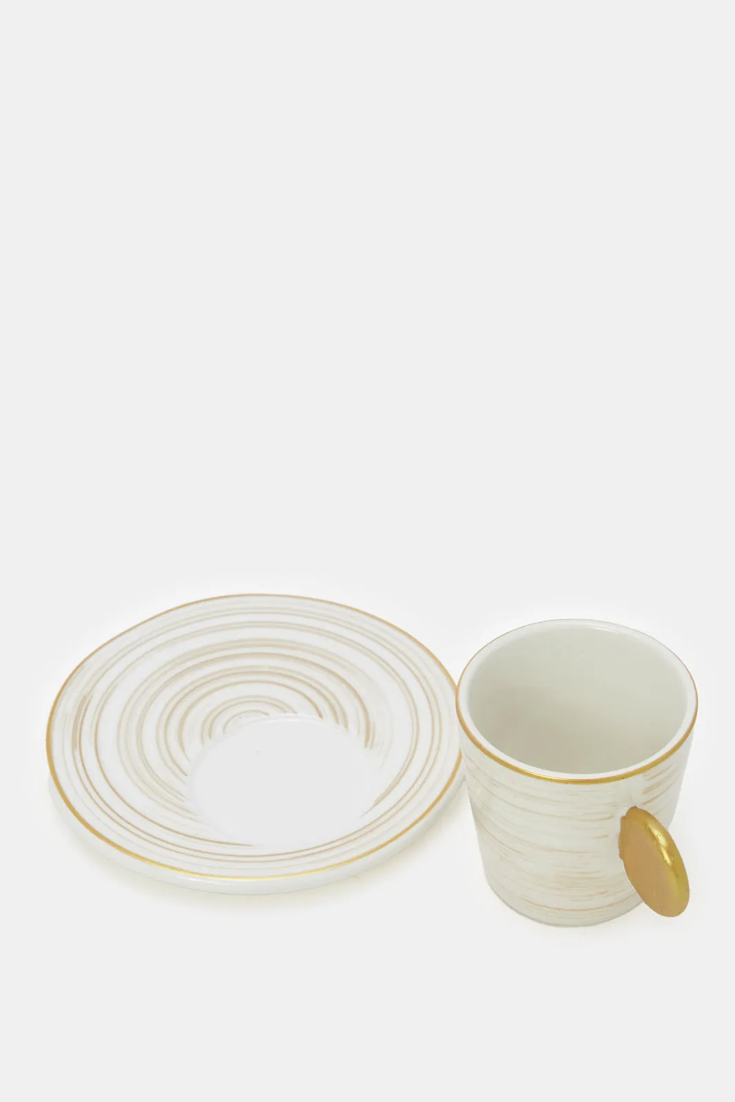 White And Gold Tea Set (12 Piece)