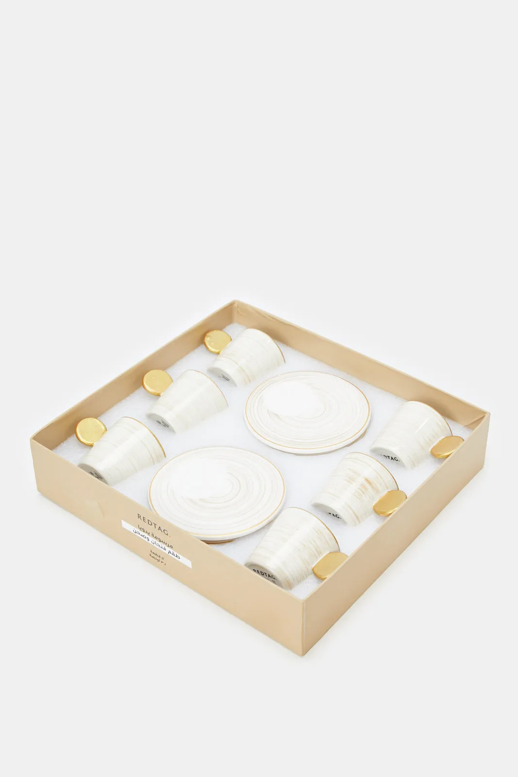 White And Gold Tea Set (12 Piece)