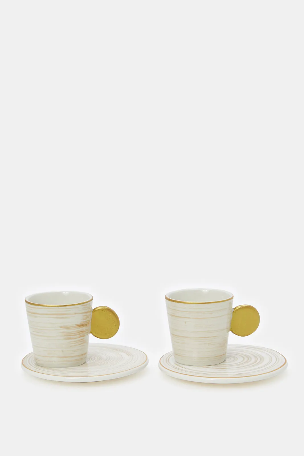 White And Gold Tea Set (12 Piece)