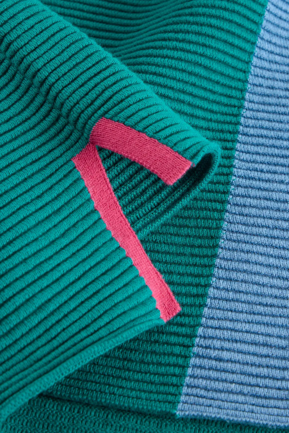 White Stuff Jana High Neck Jumper in Teal Mlt