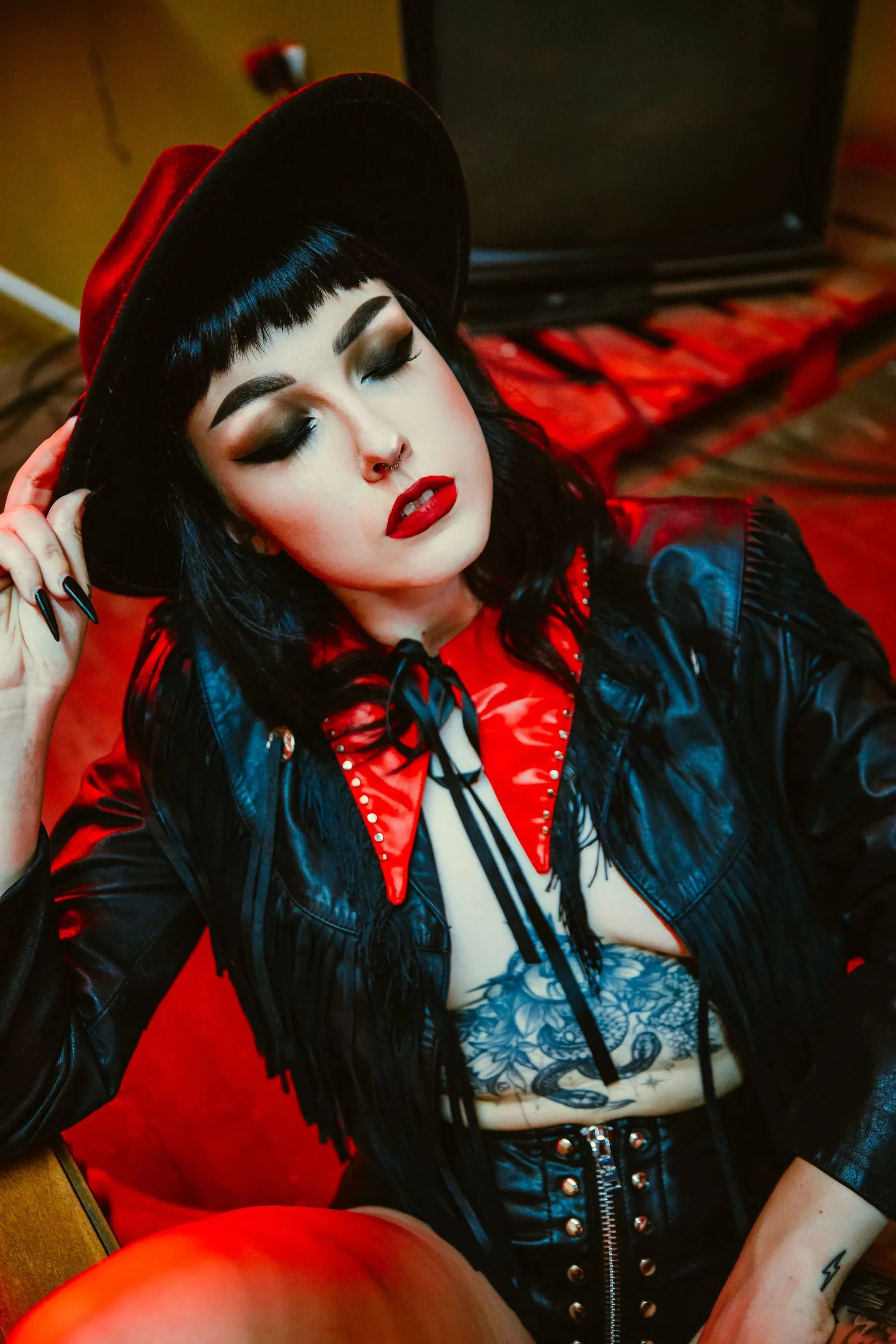 “With The Band” Collar in Red by Lively Ghosts
