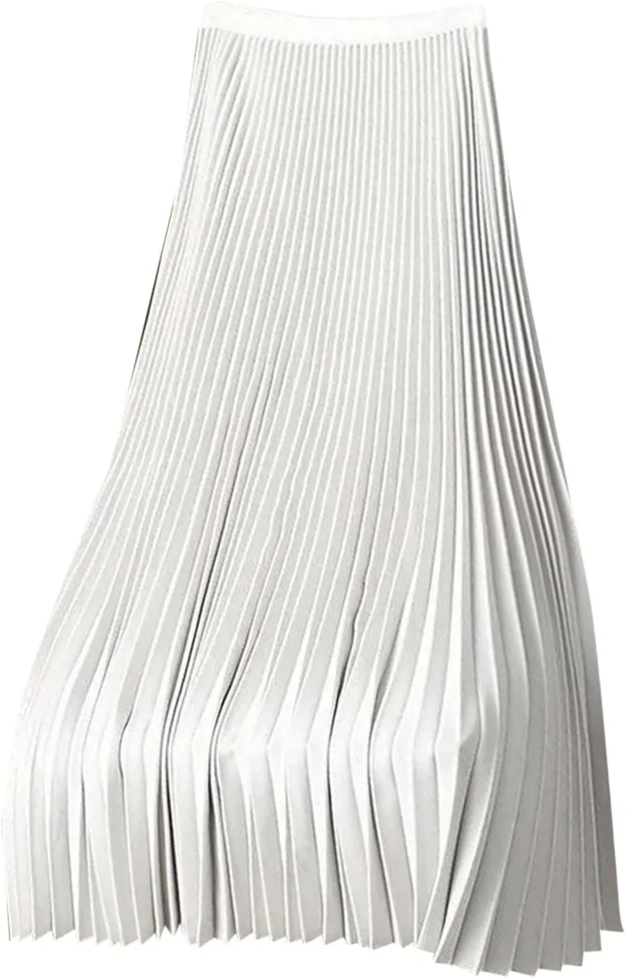 Women's Satin Metallic Pleated Skirt High Waist Flare Swing A Line Flowy Midi Long Casual Summer Party Skirt
