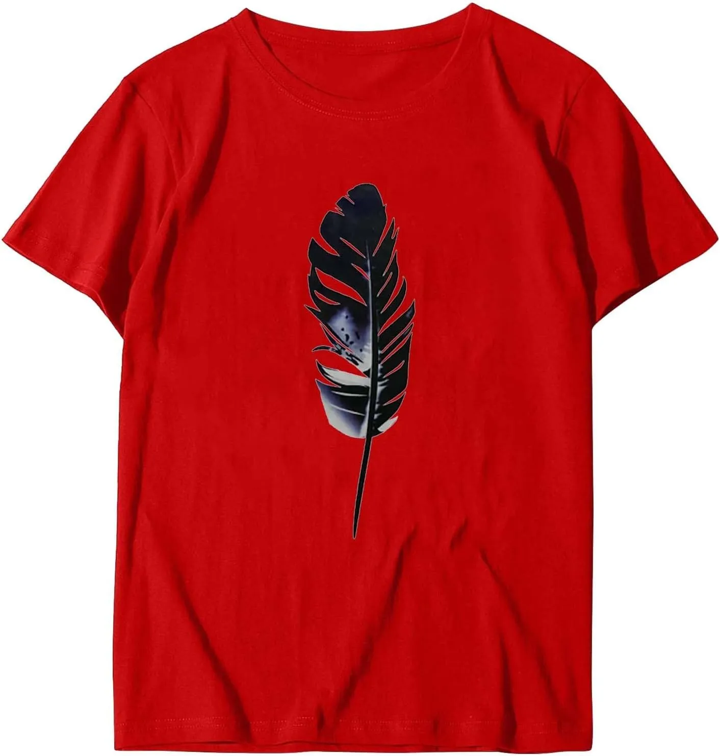 Women's Short Sleeve Summer Tops Round Neck Graphic T Shirts Casual Workout Tshirt Basic Tee Loose Fit Pullover