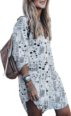 Womens Swimsuit Cover up,Silky Button Down Shirt Midi Dress Kimono,Summer Bathing Suit Beach Coverups for Women (CP-Aline)