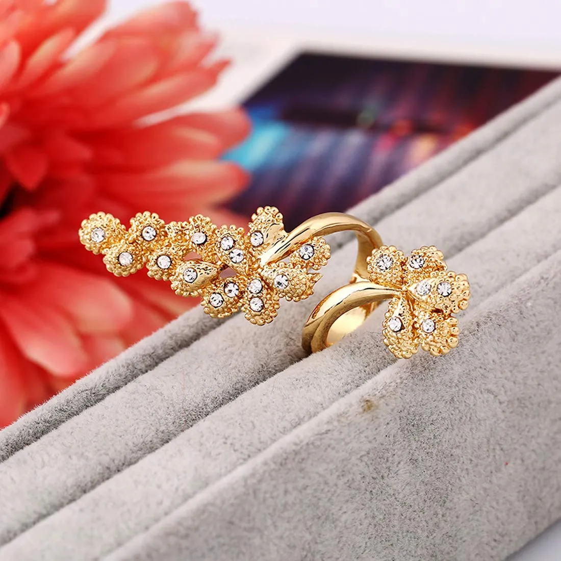 Yellow Chimes Finger Fashion Gold Ring for Women & Girls
