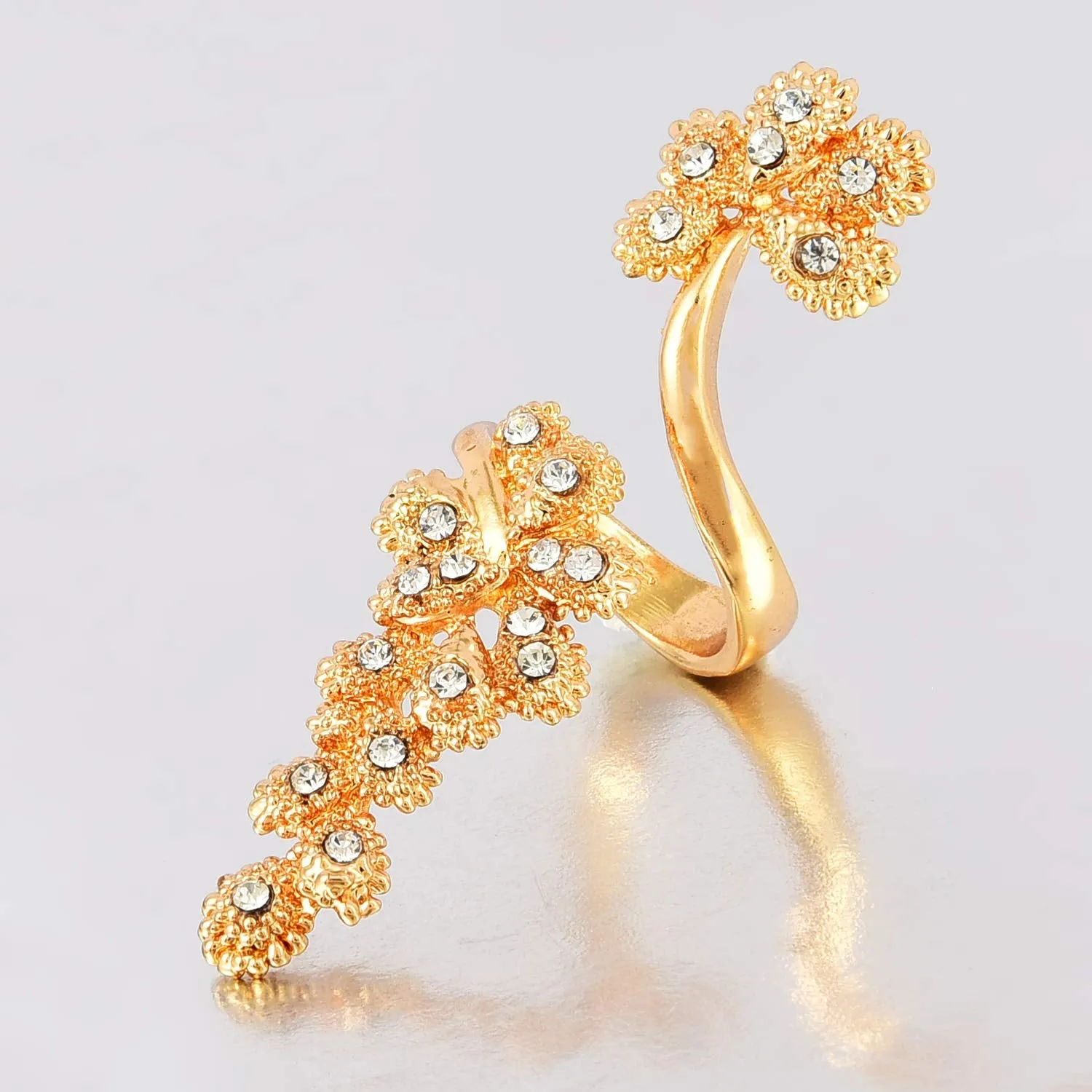Yellow Chimes Finger Fashion Gold Ring for Women & Girls