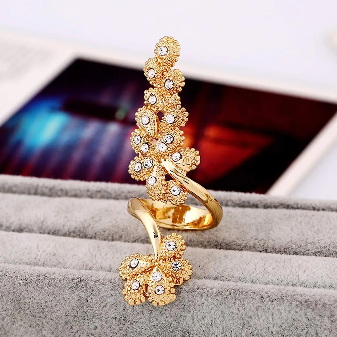 Yellow Chimes Finger Fashion Gold Ring for Women & Girls