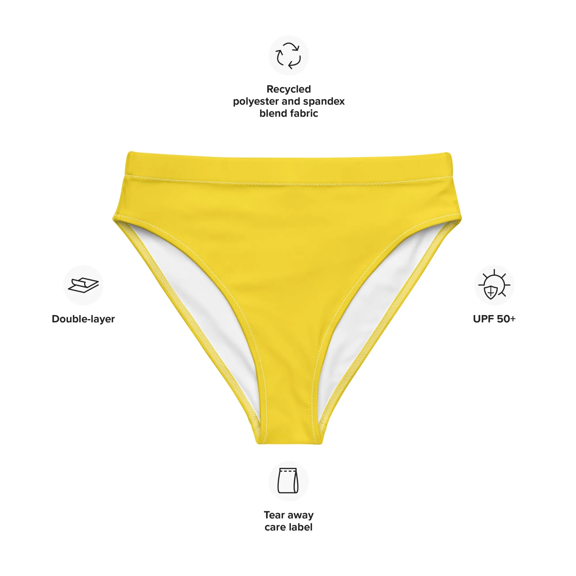 Yellow High Waisted Bikini Swimsuit Bottom