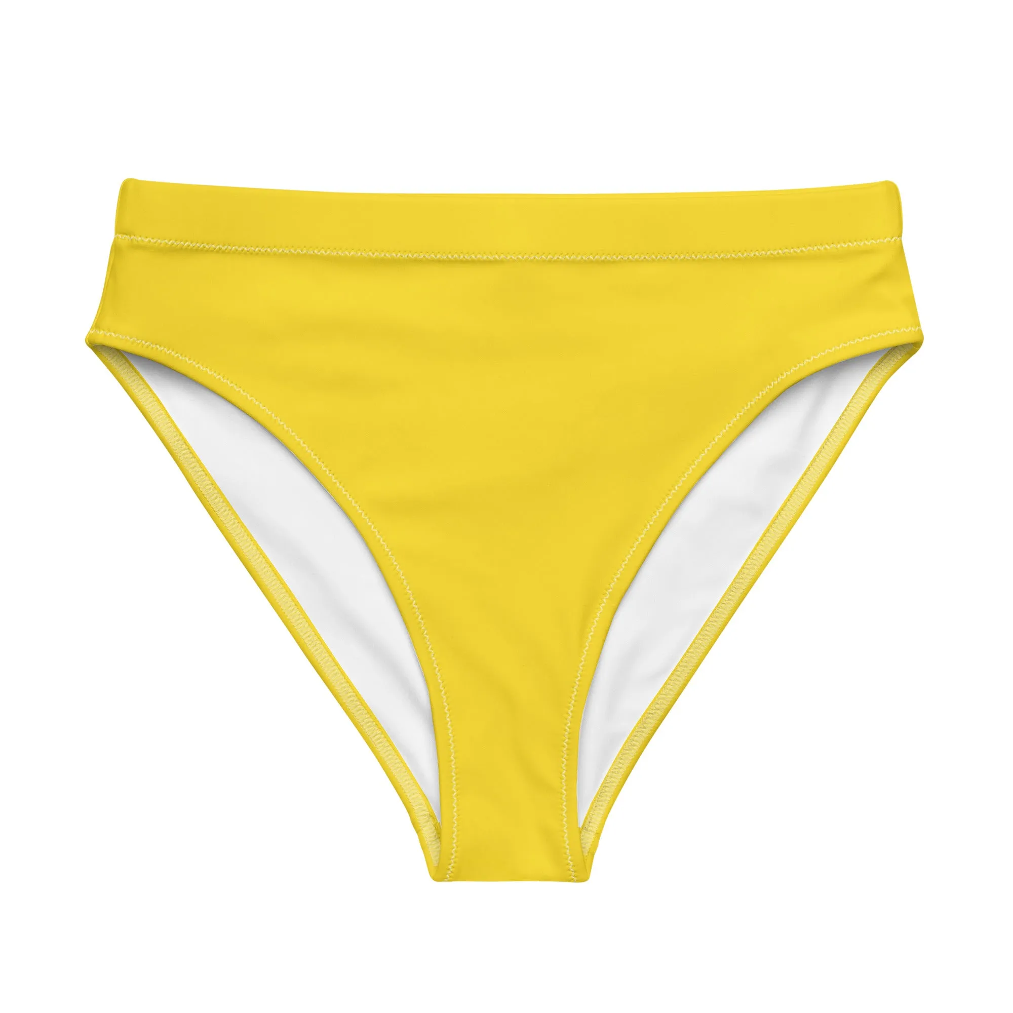 Yellow High Waisted Bikini Swimsuit Bottom