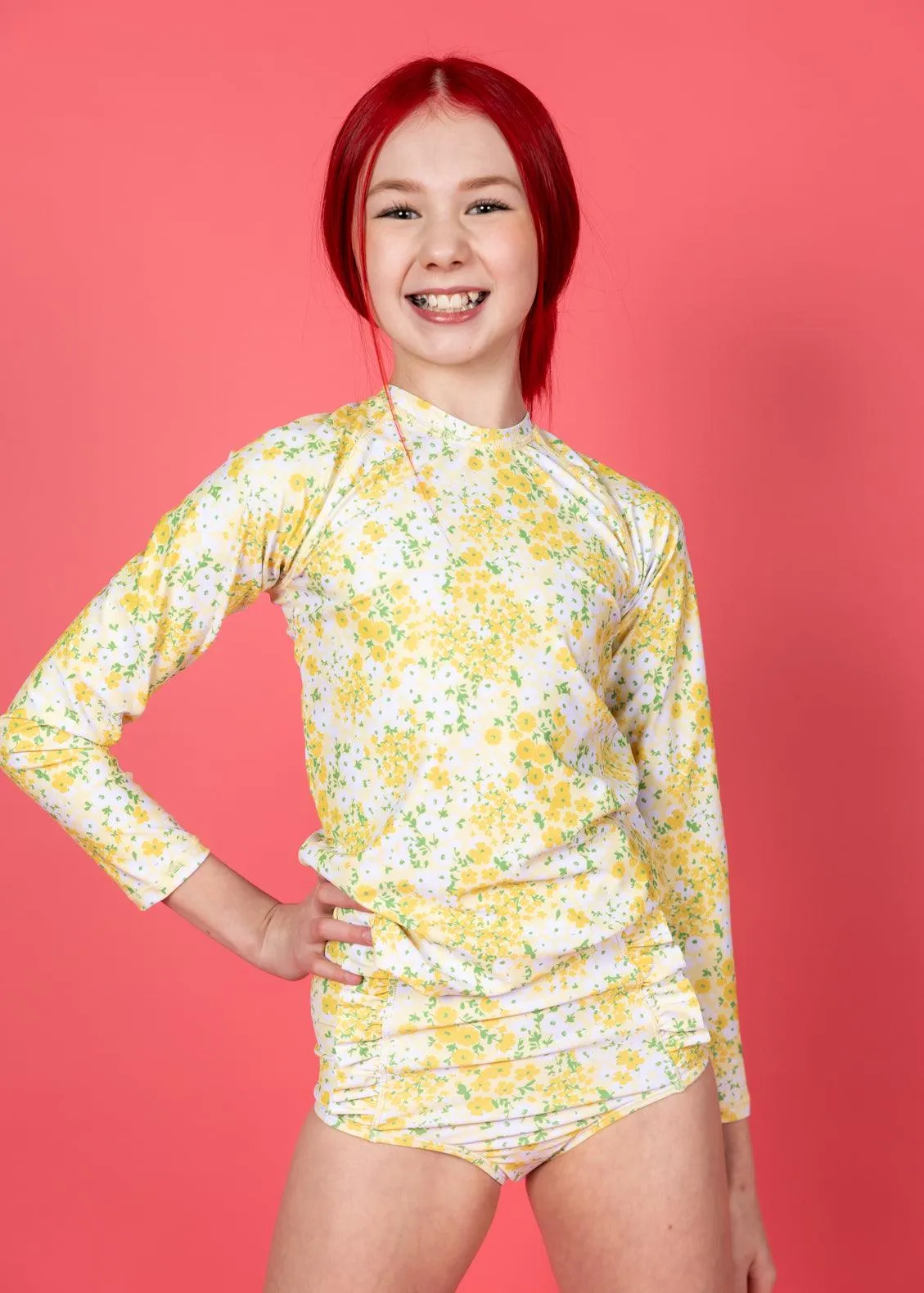 Yellow Meadow | Youth Down in Front Ruffle Bottoms