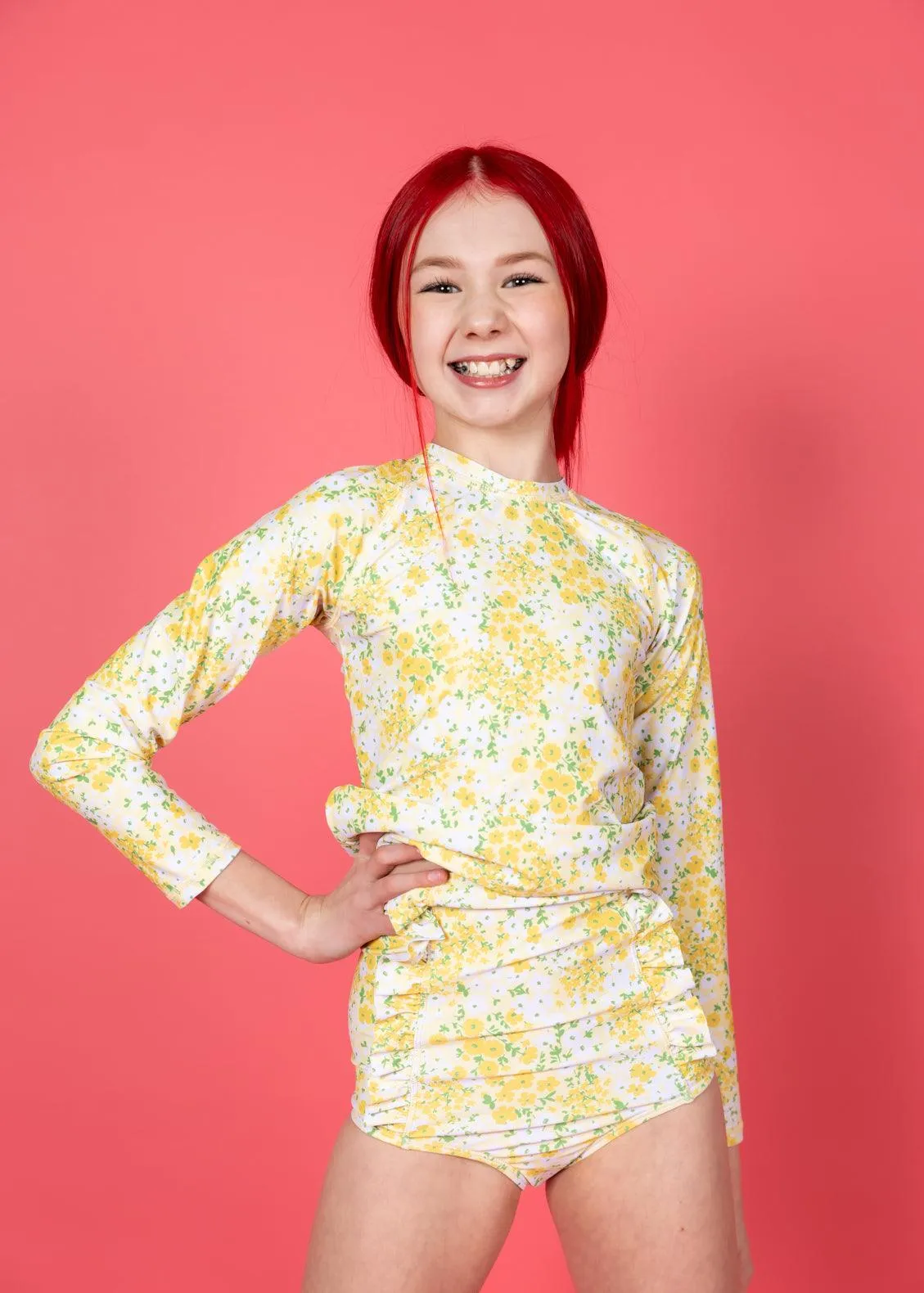 Yellow Meadow | Youth Down in Front Ruffle Bottoms